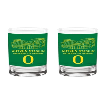 Indigo Falls  Oregon Ducks Core Stadium Rocks Glass 2-Pack