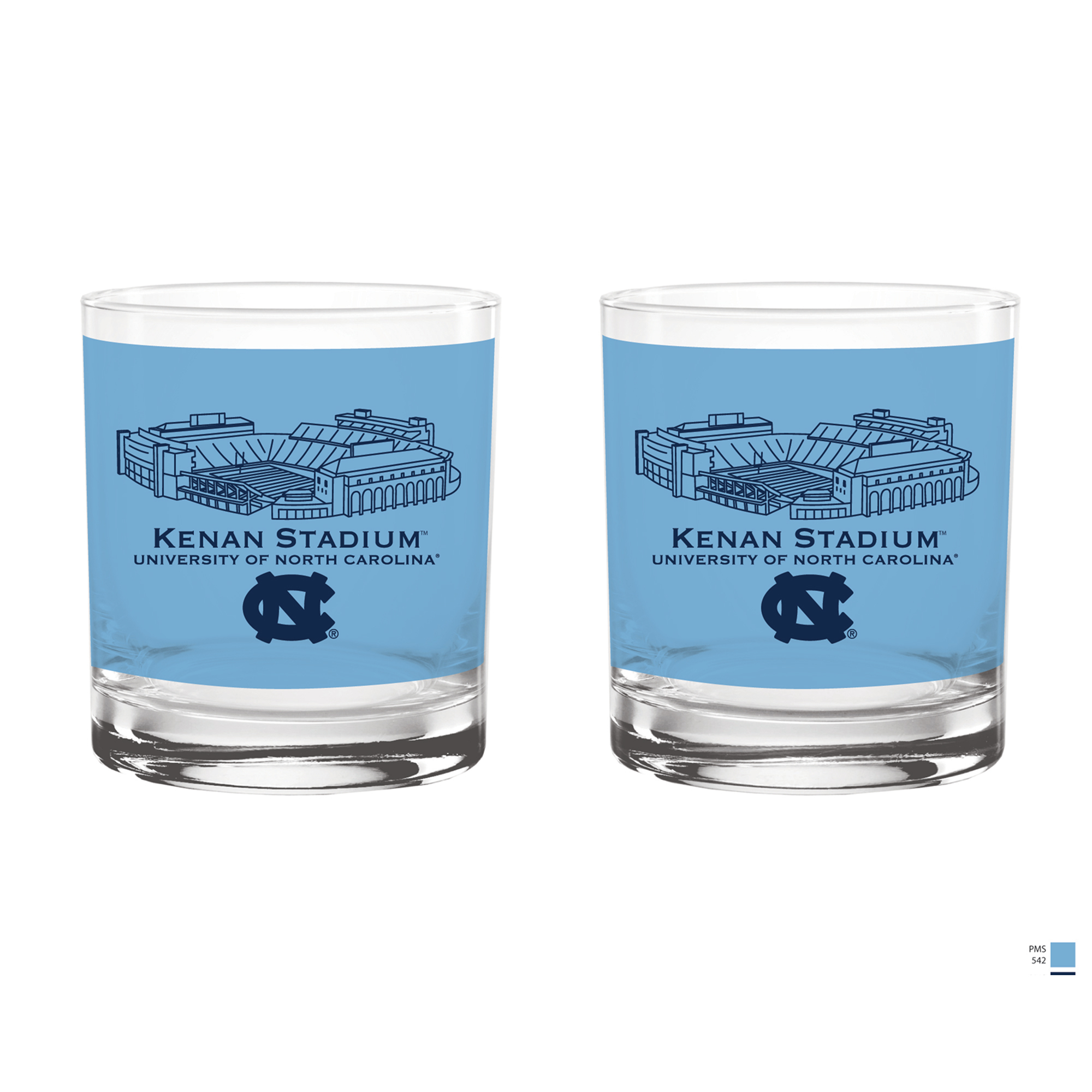 Indigo Falls  North Carolina Tar Heels Core Stadium Rocks Glass 2-Pack