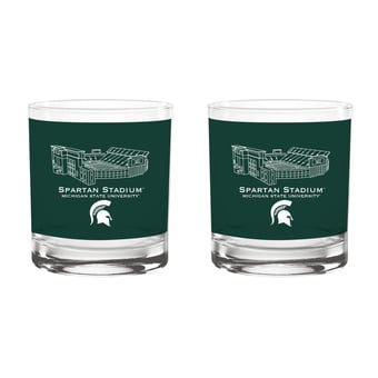 Indigo Falls  Michigan State Spartans Core Stadium Rocks Glass 2-Pack