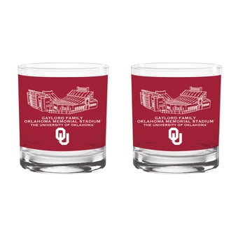 Indigo Falls  Oklahoma Sooners Core Stadium Rocks Glass 2-Pack