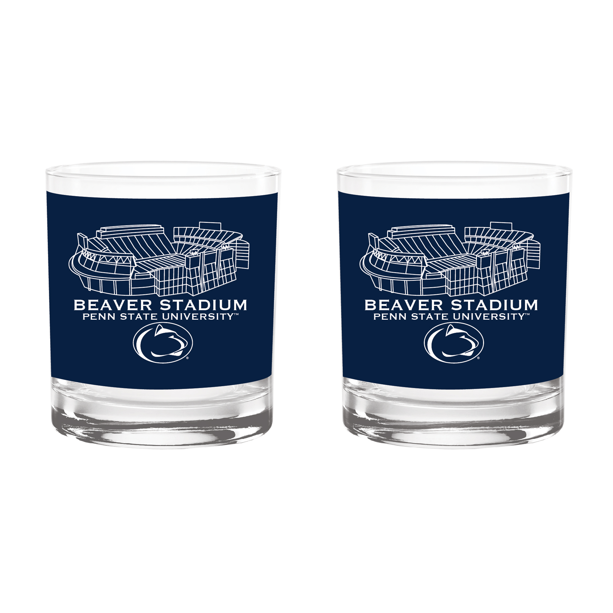 Indigo Falls  Penn State Nittany Lions Core Stadium Rocks Glass 2-Pack