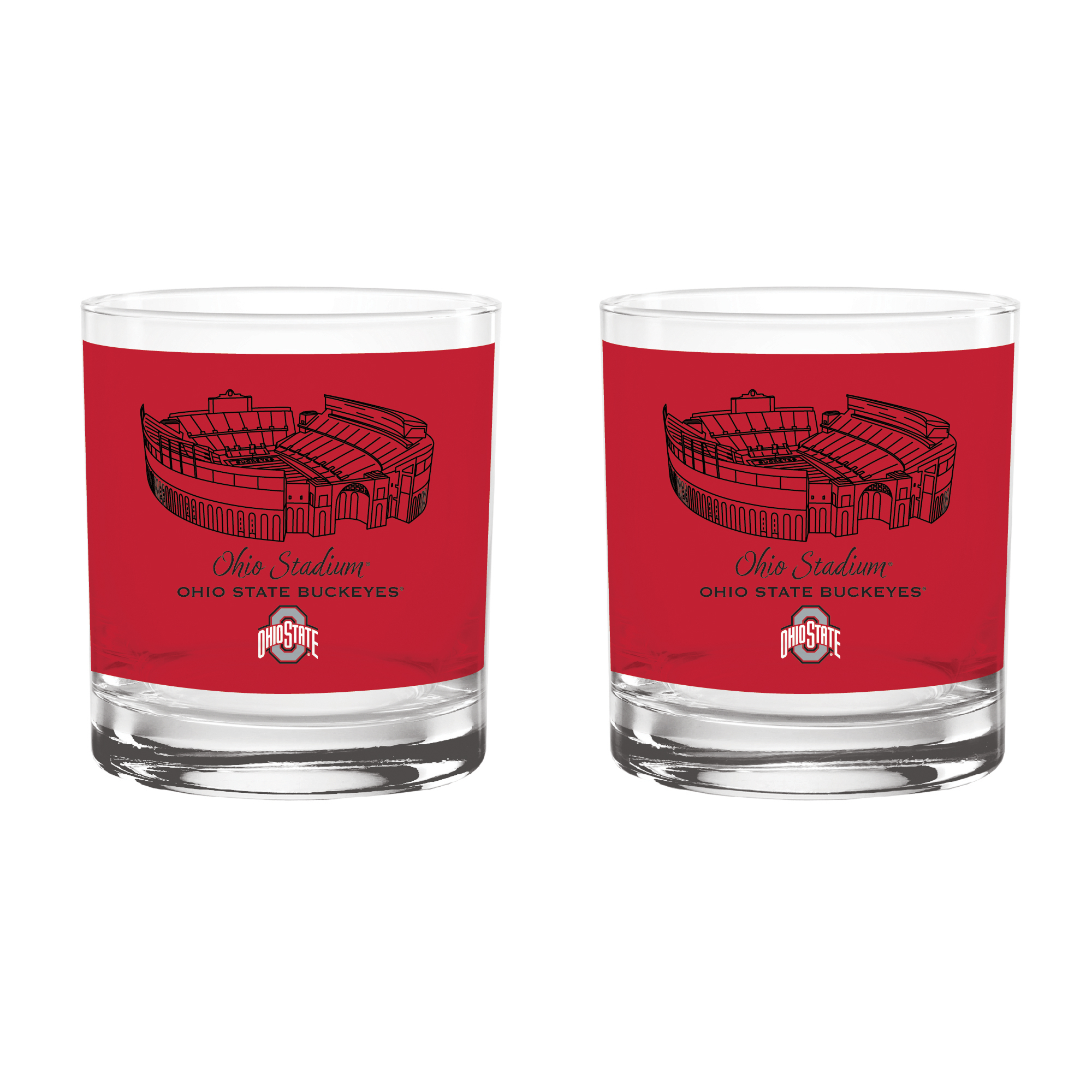 Indigo Falls  Ohio State Buckeyes Core Stadium Rocks Glass 2-Pack