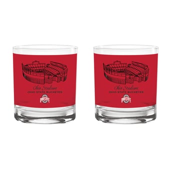 Indigo Falls  Ohio State Buckeyes Core Stadium Rocks Glass 2-Pack