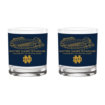 Indigo Falls  Notre Dame Fighting Irish Core Stadium Rocks Glass 2-Pack