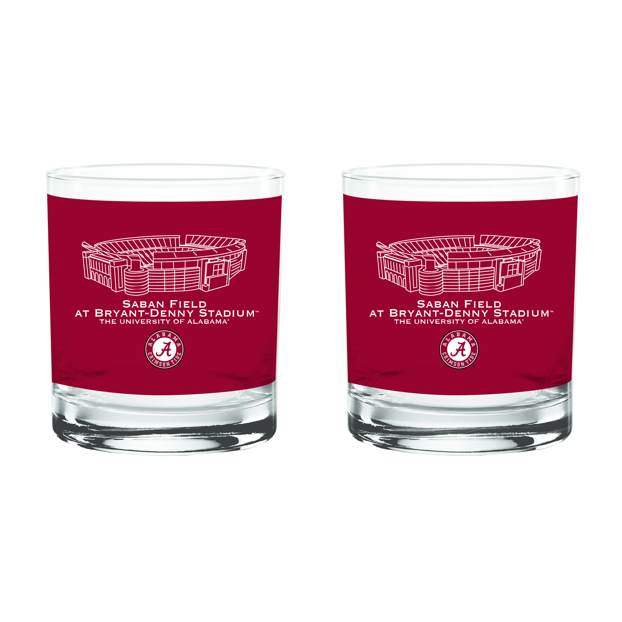 Indigo Falls  Alabama Crimson Tide Core Stadium Rocks Glass 2-Pack