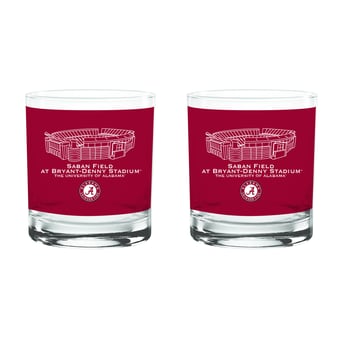 Indigo Falls  Alabama Crimson Tide Core Stadium Rocks Glass 2-Pack