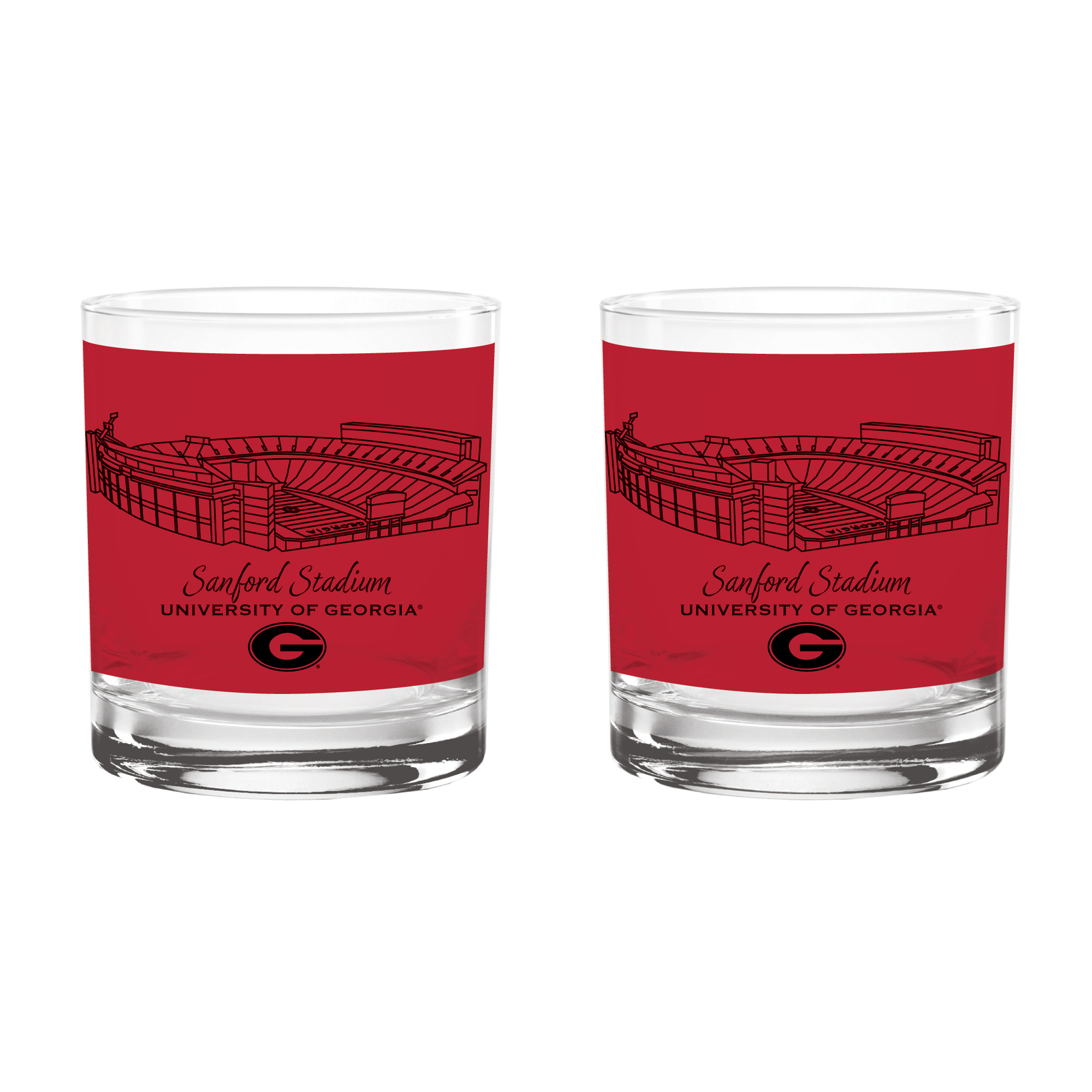 Indigo Falls  Georgia Bulldogs Core Stadium Rocks Glass 2-Pack