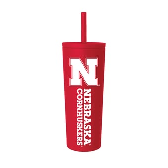 Nebraska Huskers 24oz. No Spill Straw Tumbler