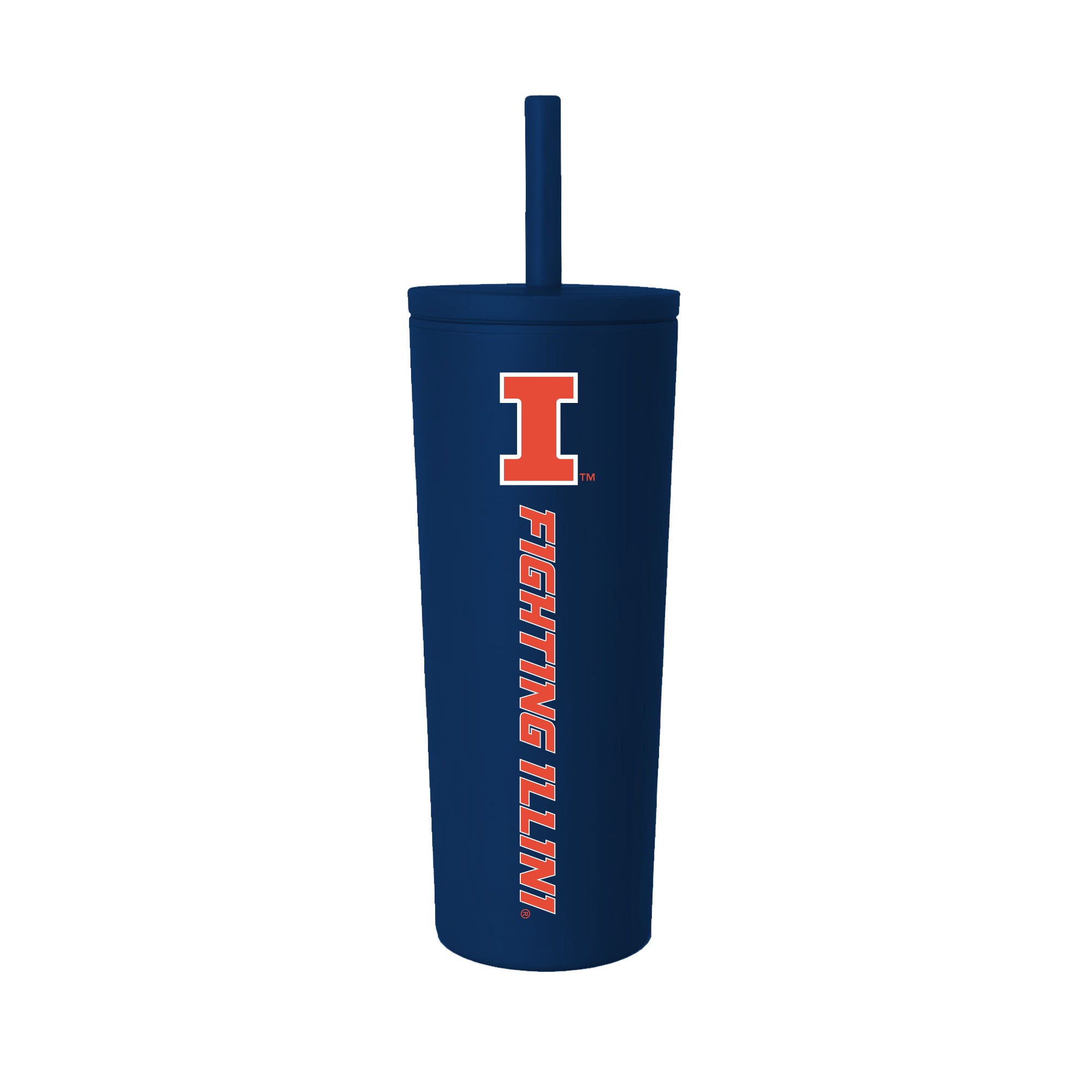 Illinois Fighting Illini 24oz. No Spill Straw Tumbler