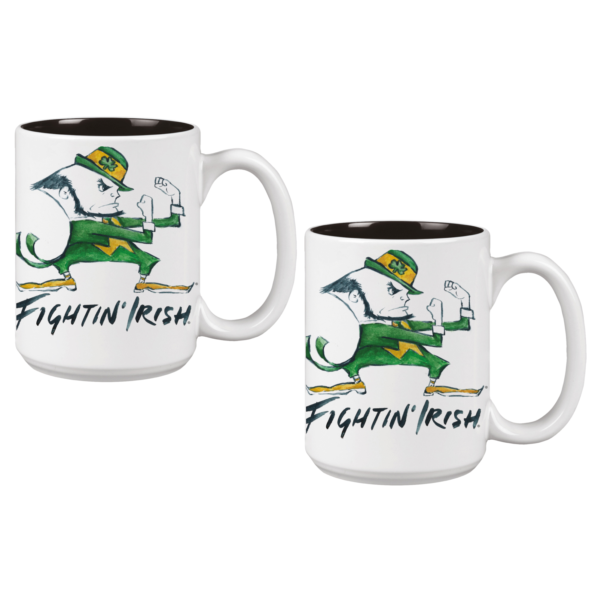 Notre Dame Fighting Irish Two-Piece 15oz. Laura Wilcox Mascot Mug Set