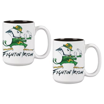 Notre Dame Fighting Irish Two-Piece 15oz. Laura Wilcox Mascot Mug Set