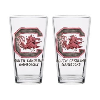 Indigo Falls  South Carolina Gamecocks Laura Wilcox Mascot Pint Glass Set of 2