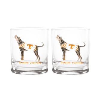 Indigo Falls  Tennessee Volunteers Laura Wilcox Mascot Rocks Glass Set of 2
