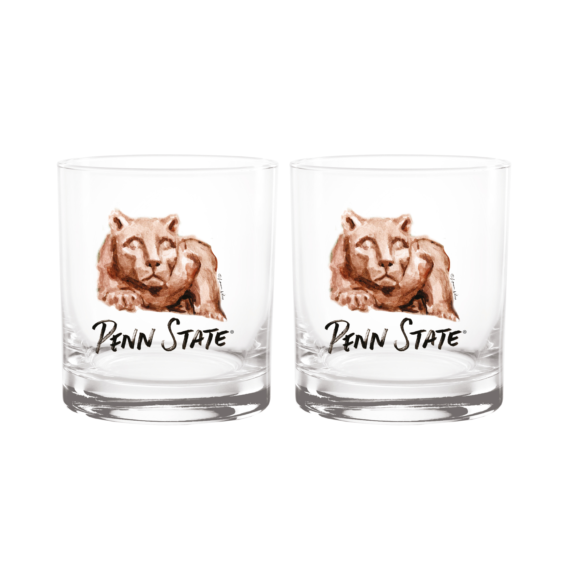 Indigo Falls  Penn State Nittany Lions Laura Wilcox Mascot Rocks Glass Set of 2