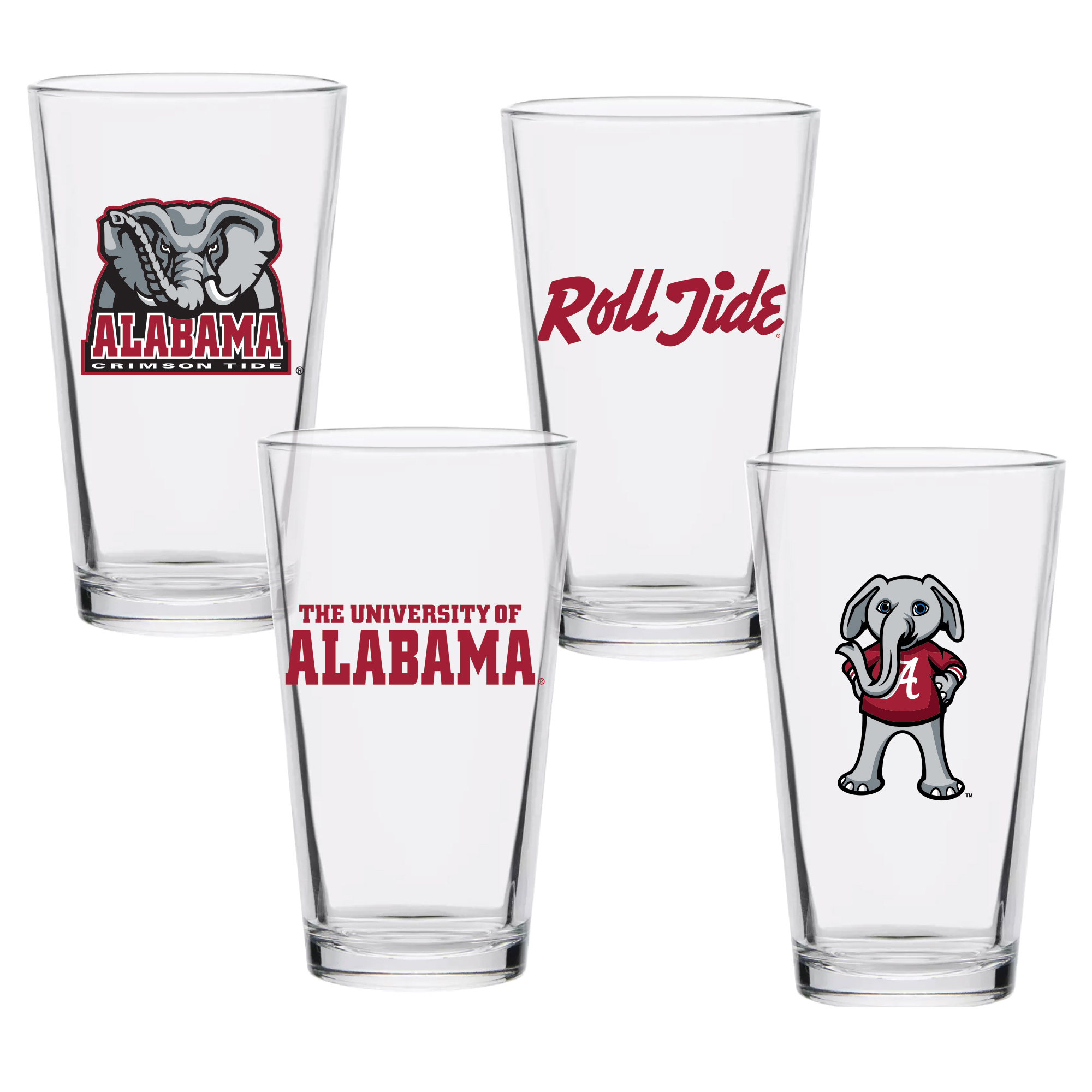 Alabama Crimson Tide 16oz. Collector Pint Glass Four-Piece Set