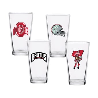 Ohio State Buckeyes 16oz. Collector Pint Glass Four-Piece Set