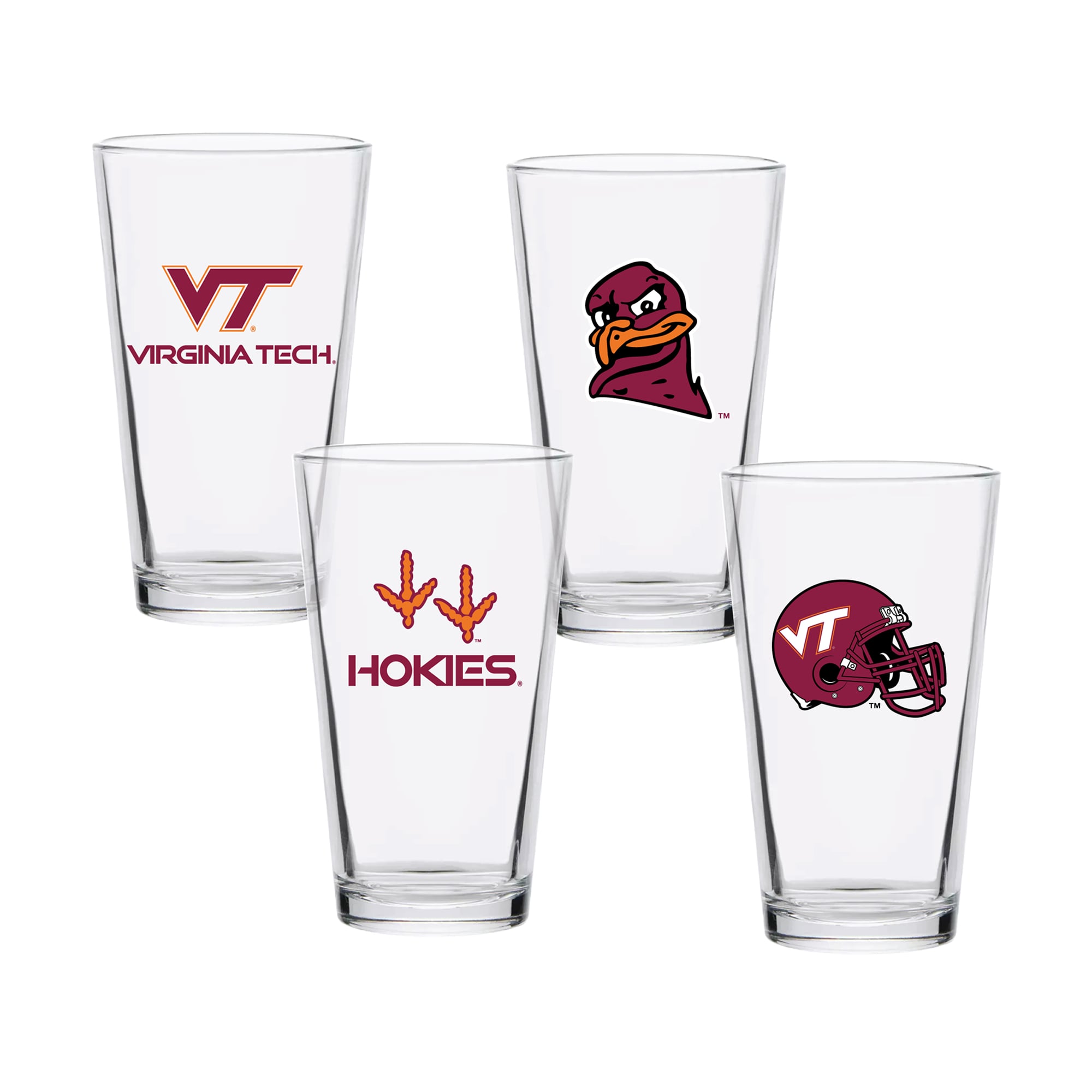 Virginia Tech Hokies 16oz. Collector Pint Glass Four-Piece Set