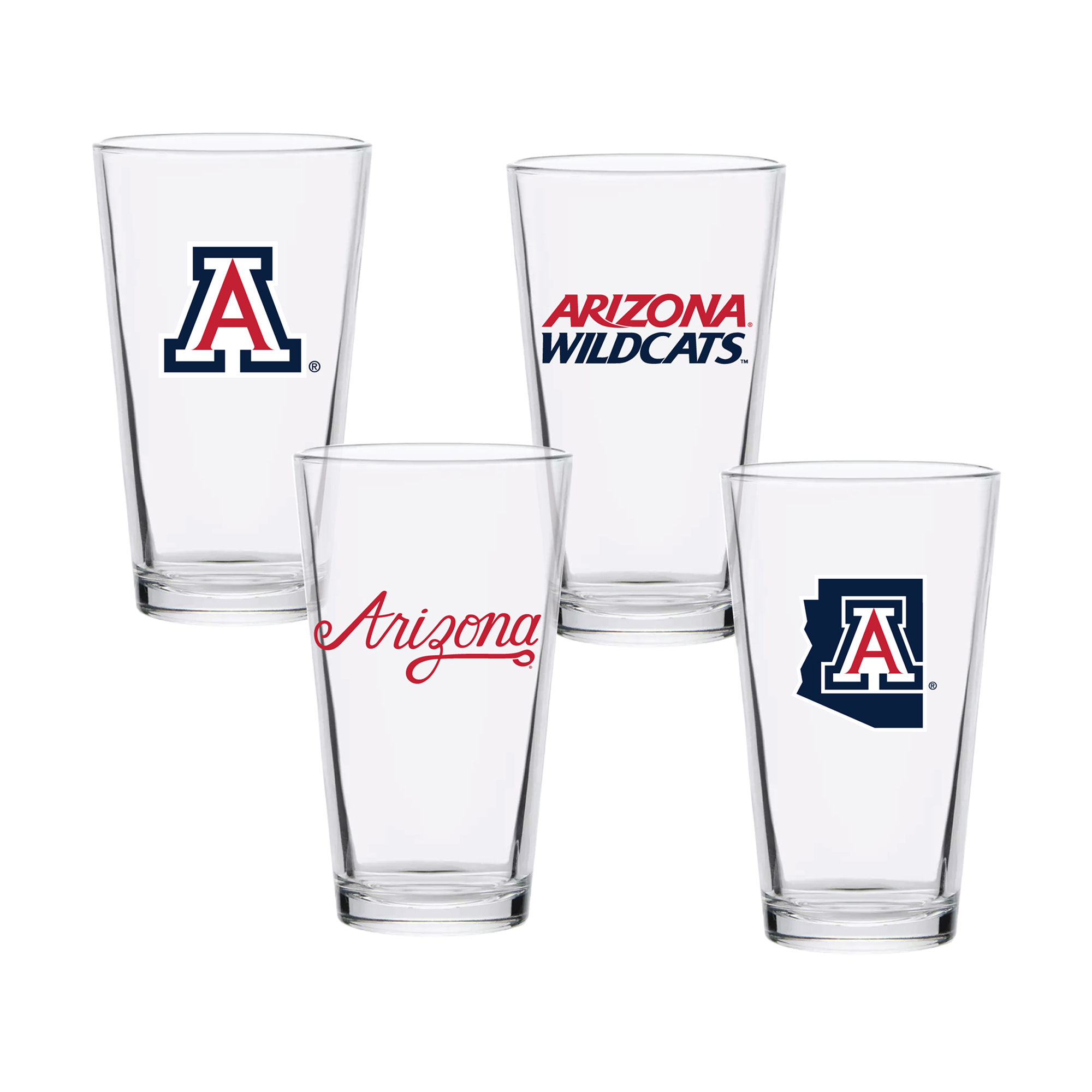 Arizona Wildcats 16oz. Collector Pint Glass Four-Piece Set