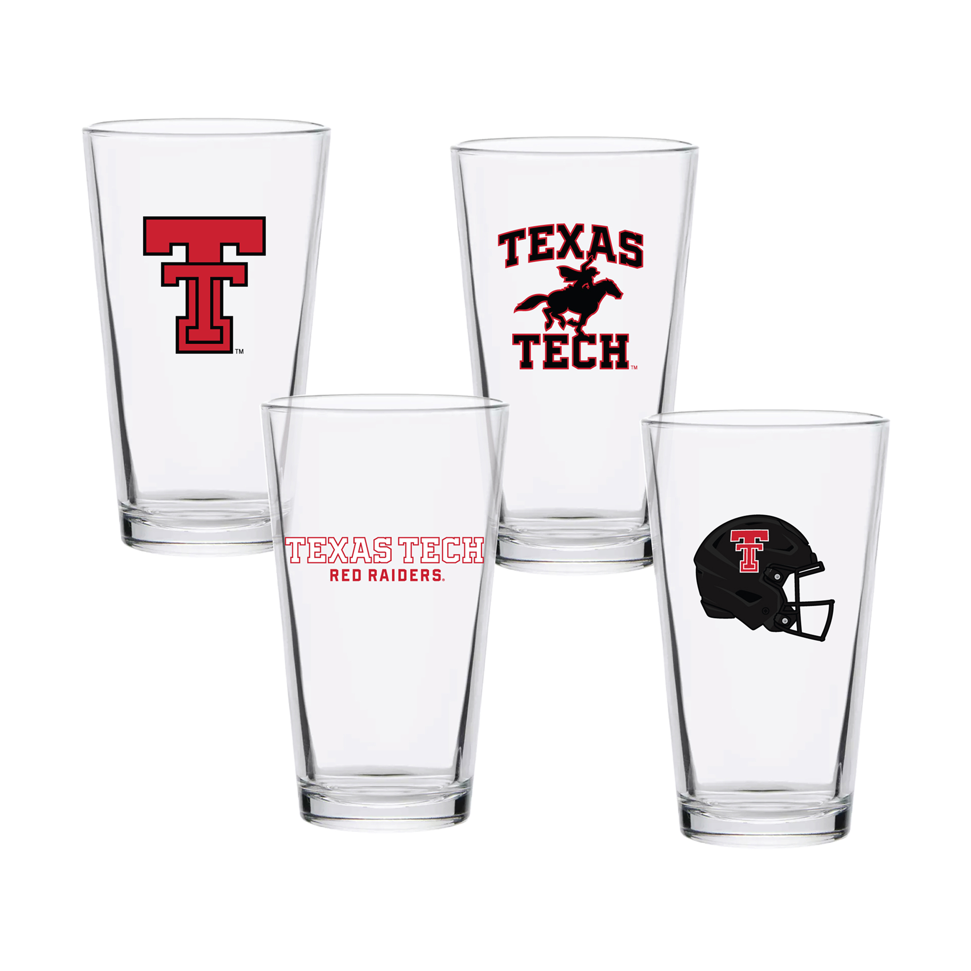 Texas Tech Red Raiders 16oz. Collector Pint Glass Four-Piece Set