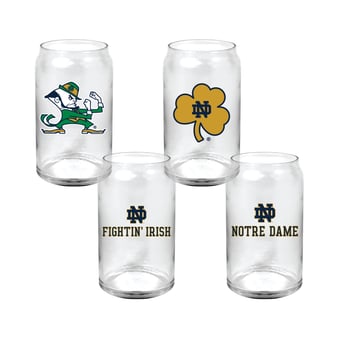 Indigo Falls  Notre Dame Fighting Irish Core Collectors Glass Can 4-Pack Set