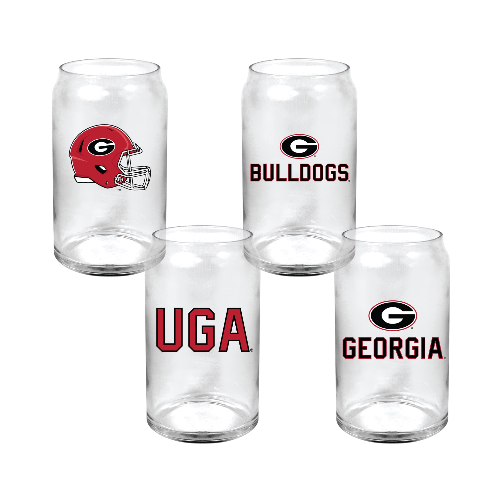 Indigo Falls  Georgia Bulldogs Core Collectors Glass Can 4-Pack Set