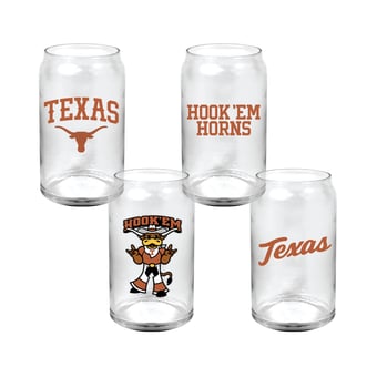 Indigo Falls  Texas Longhorns Core Collectors Glass Can 4-Pack Set
