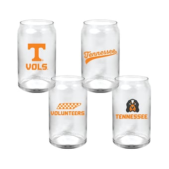 Indigo Falls  Tennessee Volunteers Core Collectors Glass Can 4-Pack Set