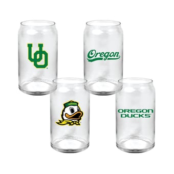 Indigo Falls  Oregon Ducks Core Collectors Glass Can 4-Pack Set