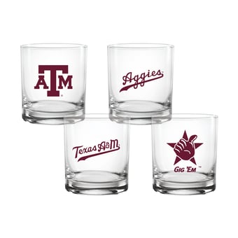 Indigo Falls  Texas A&M Aggies Core 4-Pack Collectors Rocks Glass Set