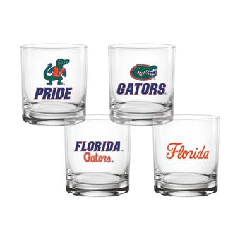 Indigo Falls  Florida Gators Core 4-Pack Collectors Rocks Glass Set