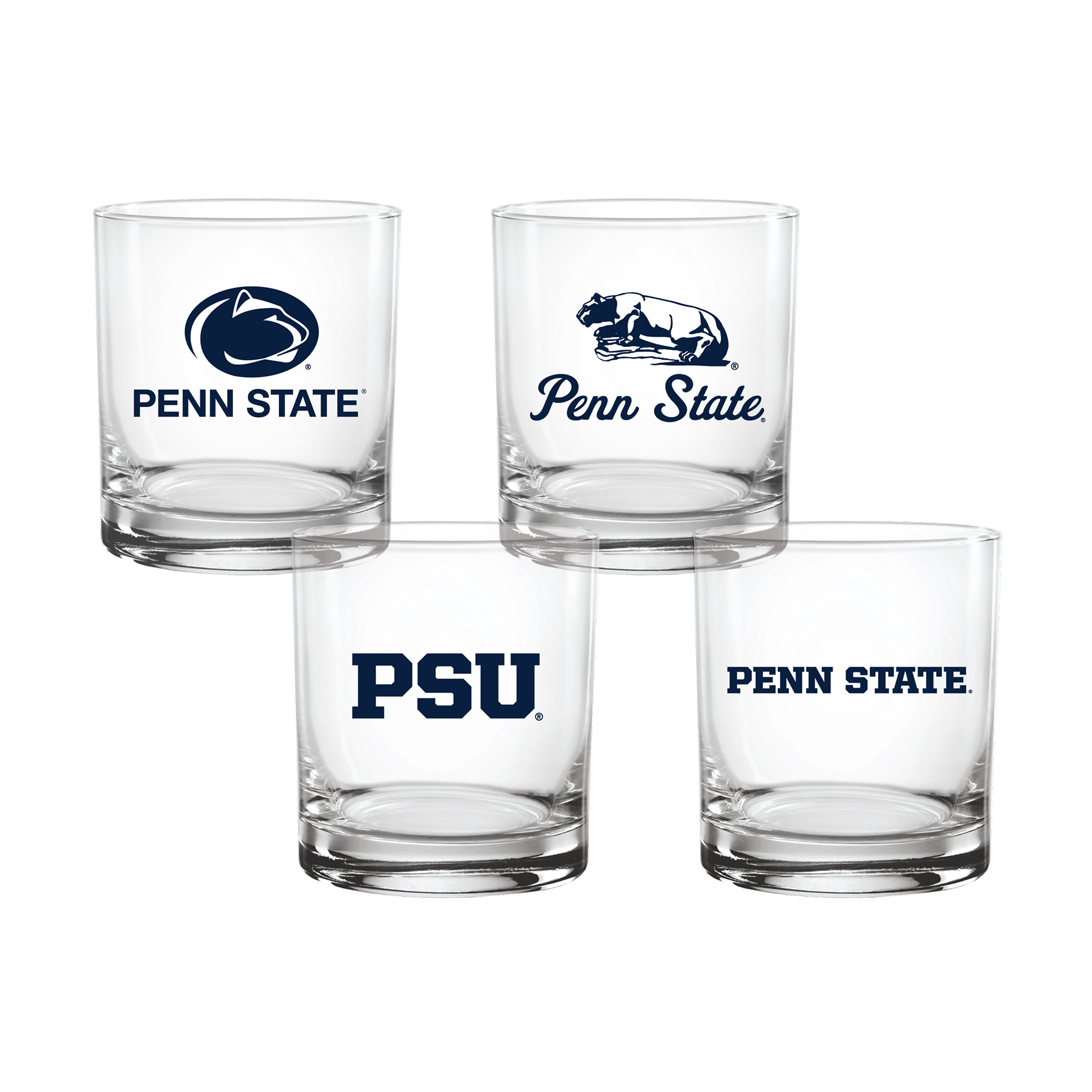 Indigo Falls  Penn State Nittany Lions Core 4-Pack Collectors Rocks Glass Set