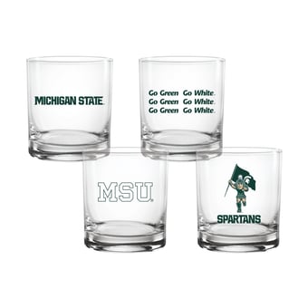 Indigo Falls  Michigan State Spartans Core 4-Pack Collectors Rocks Glass Set