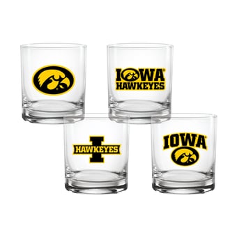 Indigo Falls  Iowa Hawkeyes Core 4-Pack Collectors Rocks Glass Set