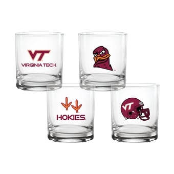 Indigo Falls  Virginia Tech Hokies Core 4-Pack Collectors Rocks Glass Set