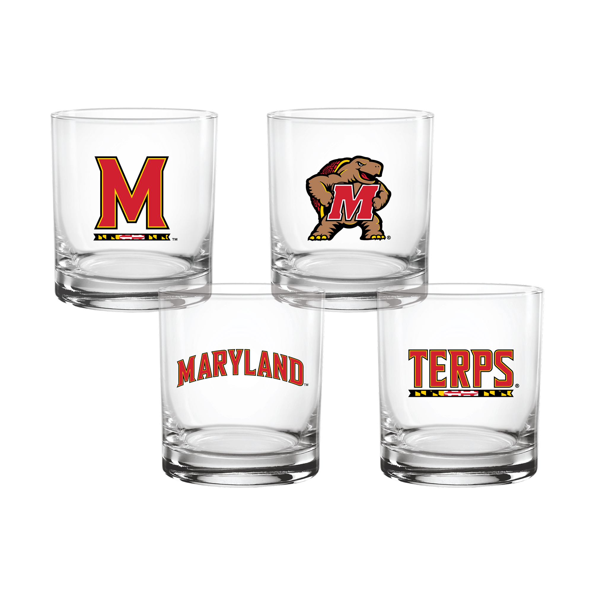 Indigo Falls Maryland Terrapins Core 4-Pack Collectors Rocks Glass Set