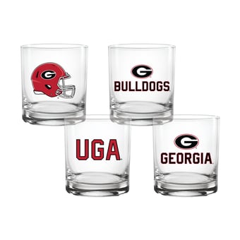 Indigo Falls  Georgia Bulldogs Core 4-Pack Collectors Rocks Glass Set