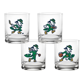 Indigo Falls  Notre Dame Fighting Irish Core 4-Pack Collectors Rocks Glass Set
