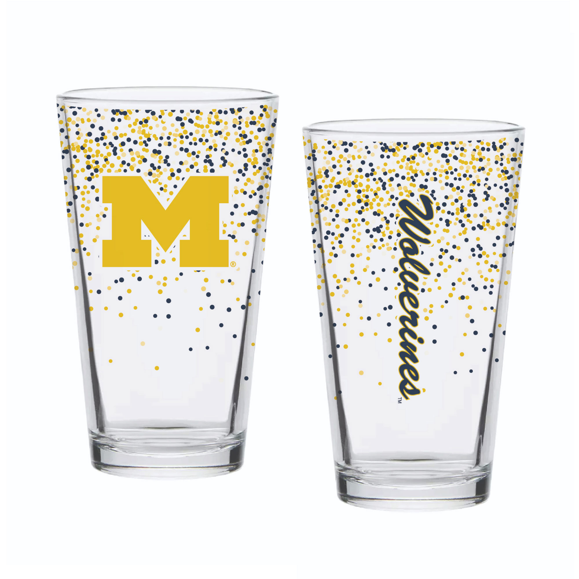Indigo Falls Michigan Wolverines Confetti Pints - Set of 2