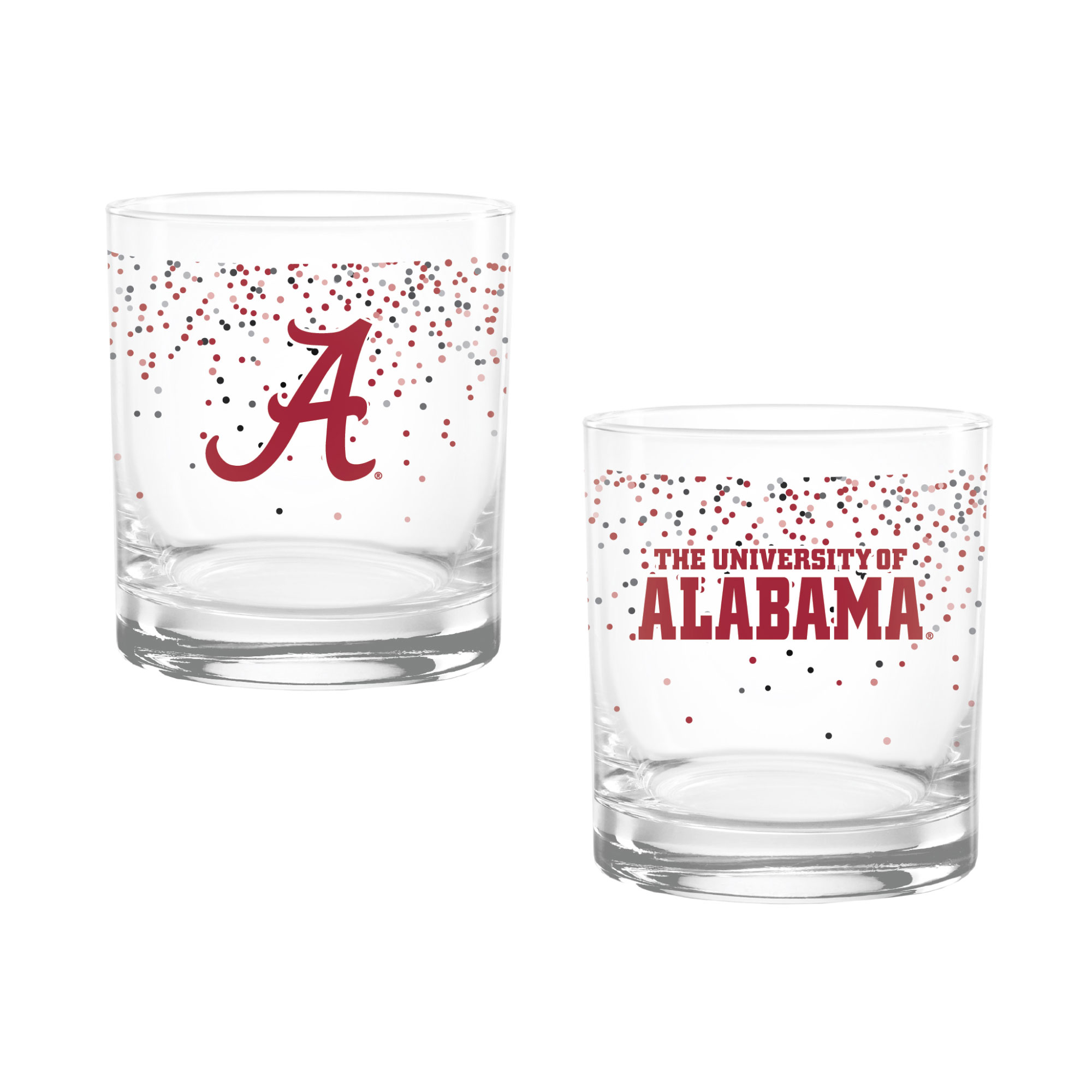 Indigo Falls Alabama Crimson Tide Confetti Rocks Glass Set of 2