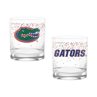Indigo Falls Florida Gators Confetti Rocks Glass Set of 2
