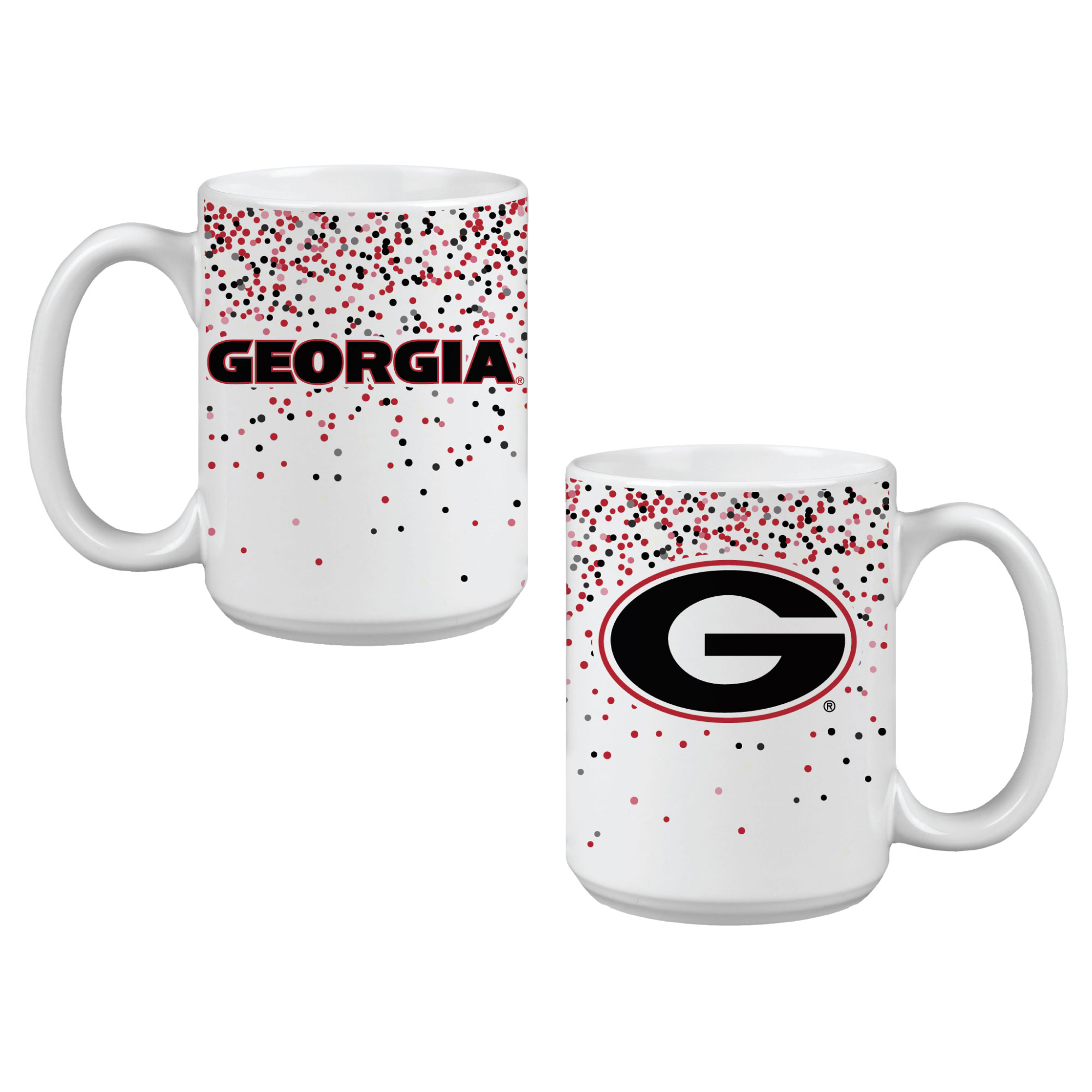Indigo Falls Georgia Bulldogs Confetti Mug - Set of 2