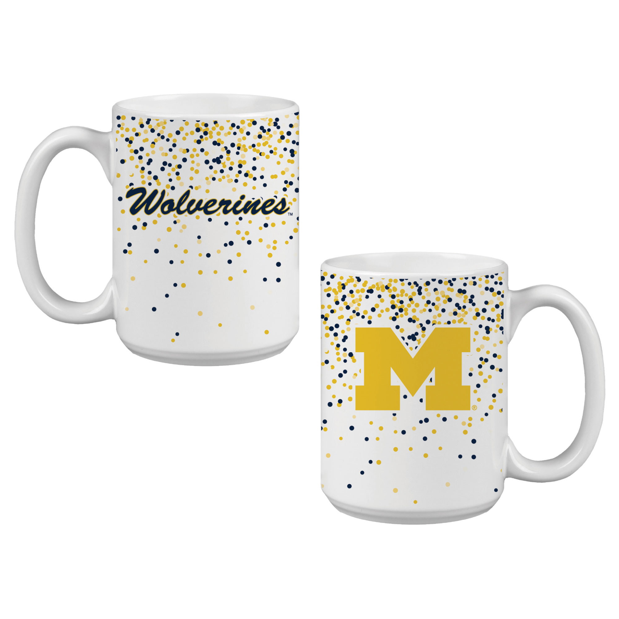 Indigo Falls Michigan Wolverines Confetti Mug - Set of 2