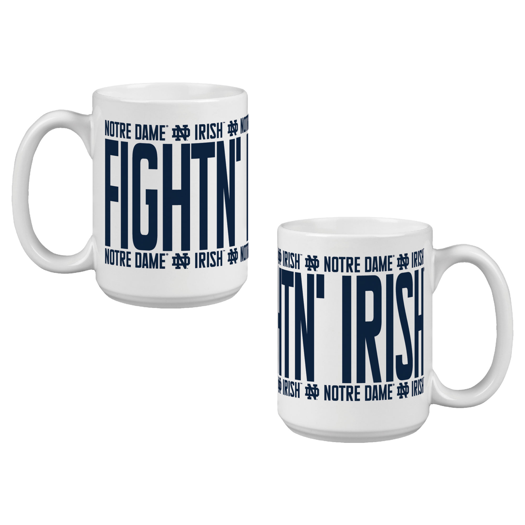 Indigo Falls Notre Dame Fighting Irish Elevated Mug - Set of 2