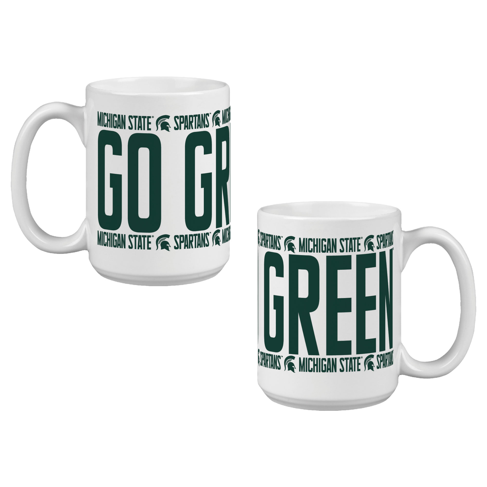 Indigo Falls Michigan State Spartans Elevated Mug - Set of 2