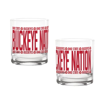 Indigo Falls Ohio State Buckeyes Elevated Rocks Glass - Set of 2