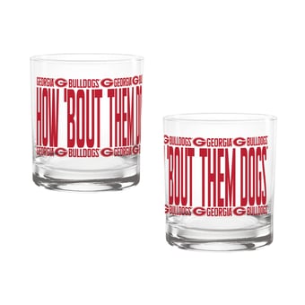 Indigo Falls Georgia Bulldogs Elevated Rocks Glass - Set of 2