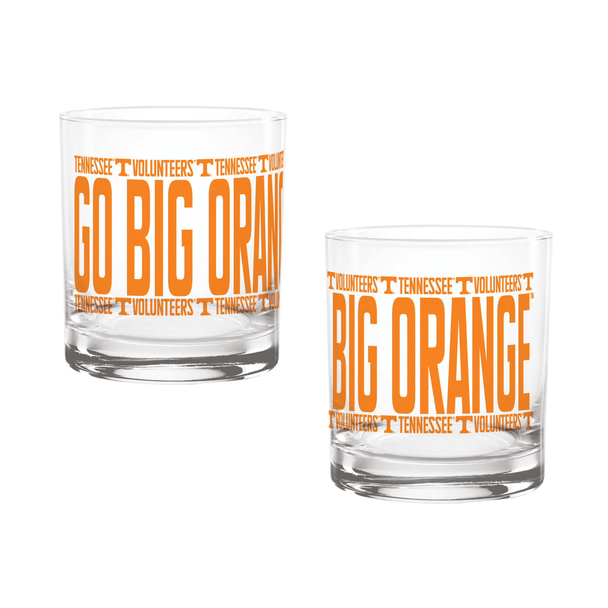 Indigo Falls Tennessee Volunteers Elevated Rocks Glass - Set of 2