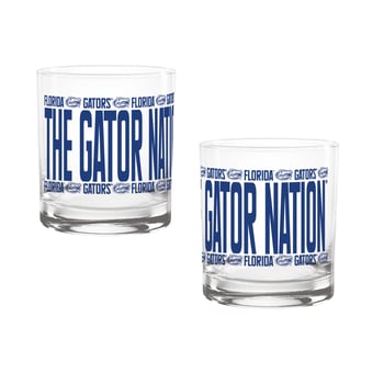 Indigo Falls Florida Gators Elevated Rocks Glass - Set of 2