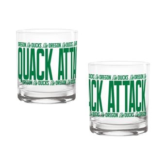 Indigo Falls Oregon Ducks Elevated Rocks Glass - Set of 2
