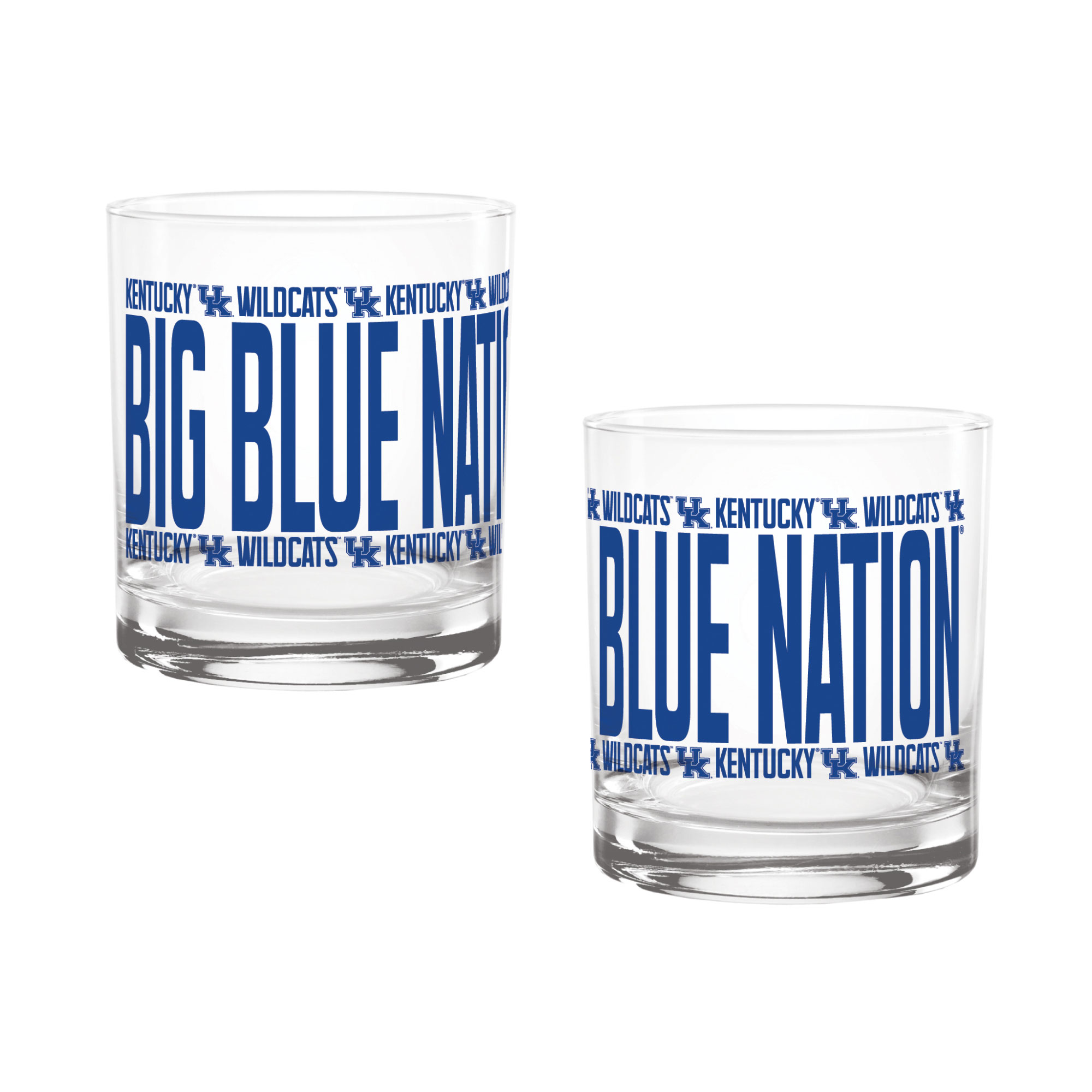 Indigo Falls Kentucky Wildcats Elevated Rocks Glass - Set of 2